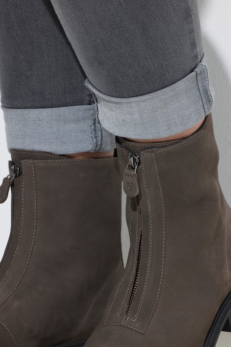 Boots, Nubukleder, Reißverschluss, Weite H