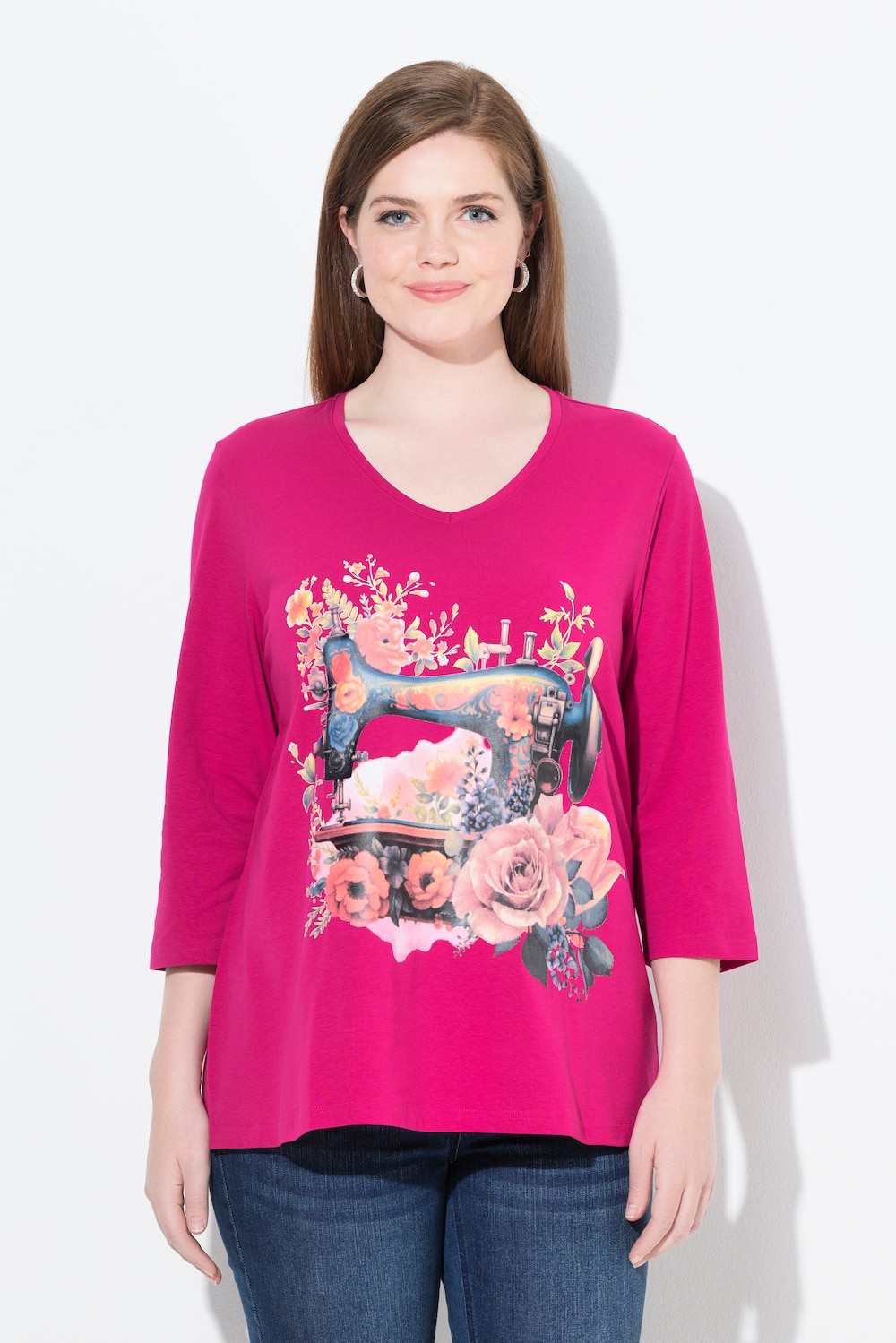 Große Größen Shirt, Damen, rosa, Größe: 50/52, Baumwolle, Ulla Popken