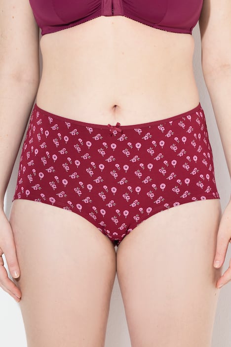 Hipster, 3 par, blomster/ensfarvet