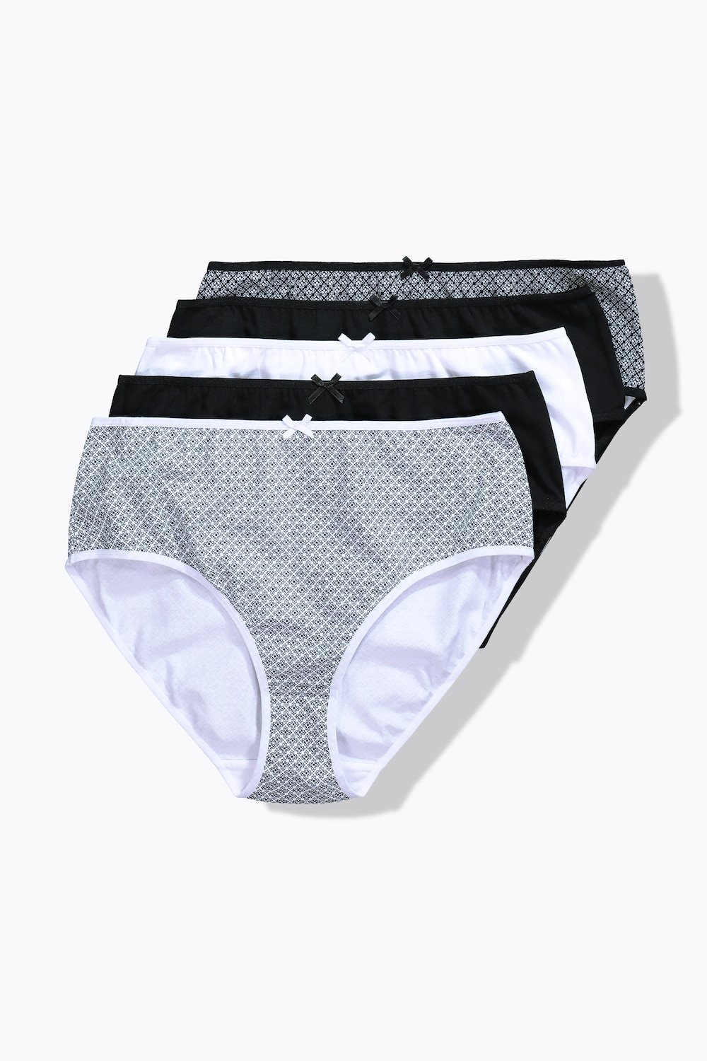 Midi-slips, set van 5, motief / effen
