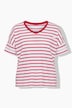 T-shirt med striber, sløjfe og V-hals