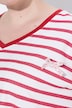 T-shirt med striber, sløjfe og V-hals