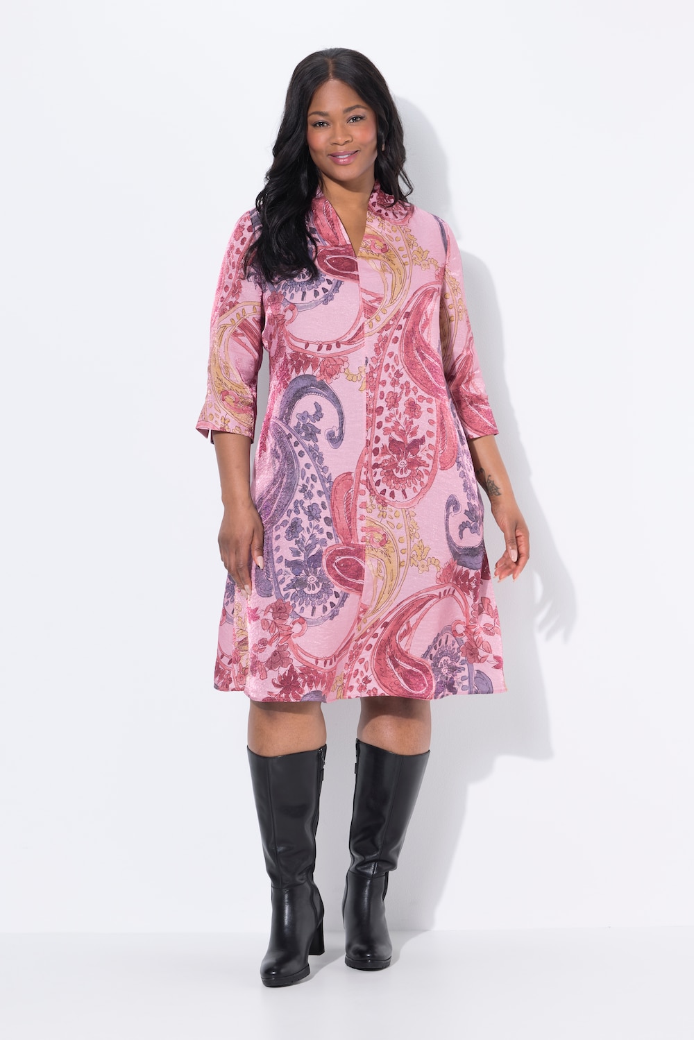 Große Größen Kleid, Damen, lila, Größe: 58/60, Viskose/Synthetische Fasern, Ulla Popken