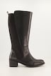 Lederstiefel, XL-Schaft, Schlangenprägung, Elastikeinsatz
