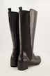 Lederstiefel, XL-Schaft, Schlangenprägung, Elastikeinsatz