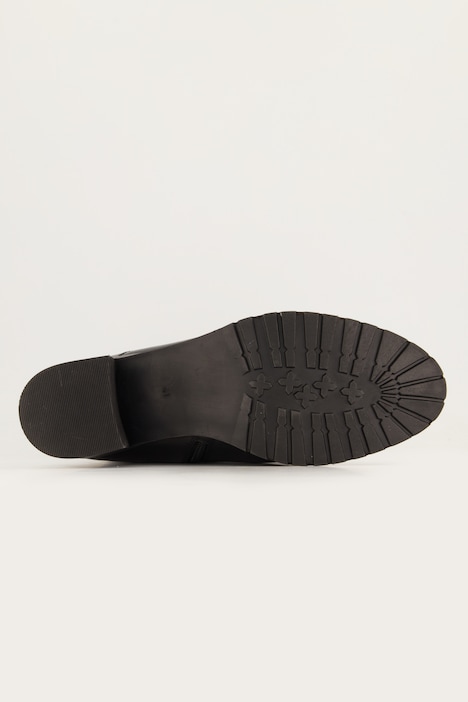 Lederstiefel, XL-Schaft, Schlangenprägung, Elastikeinsatz