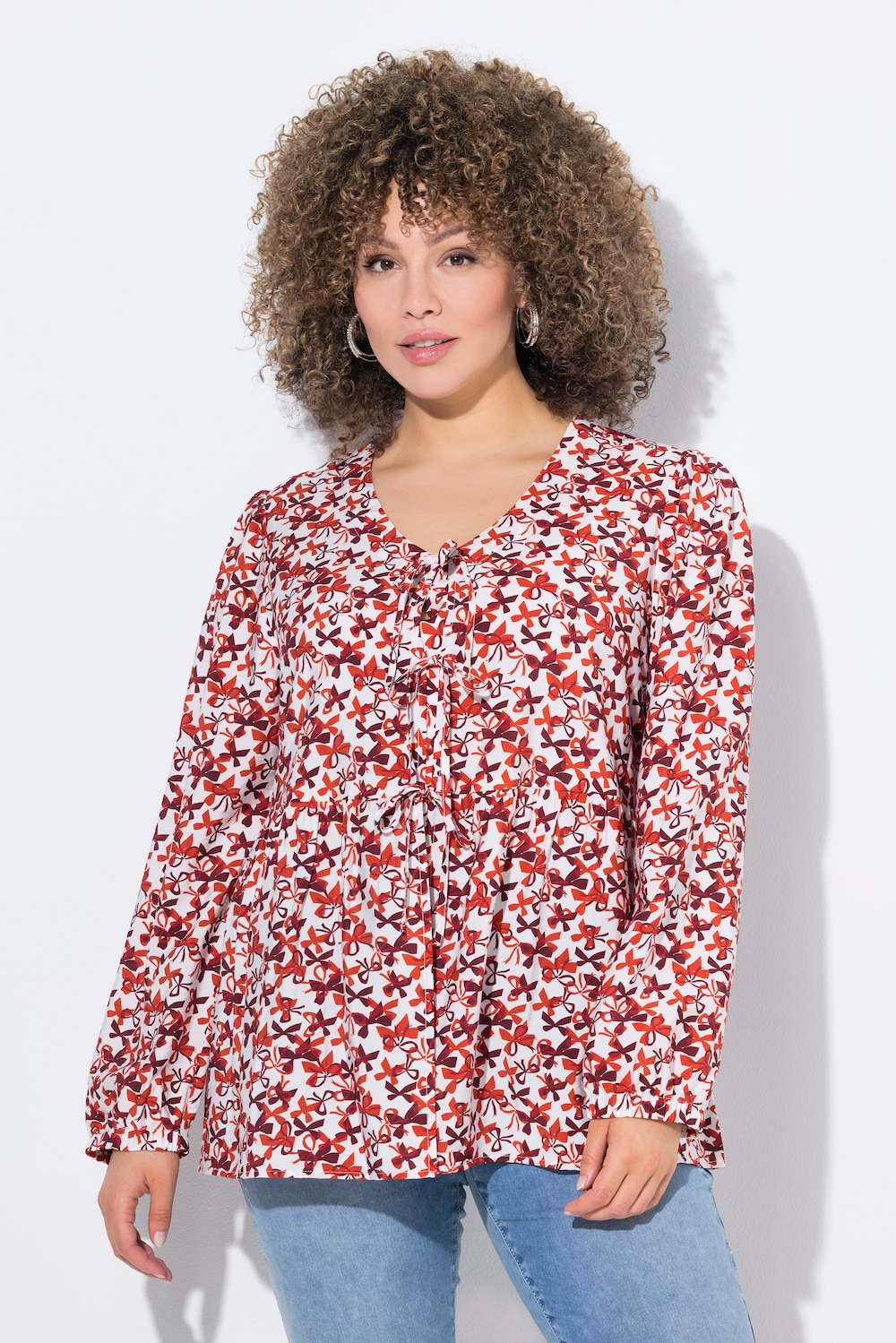 Große Größen Bluse, Damen, orange, Größe: 62/64, Viskose/Synthetische Fasern, Ulla Popken