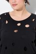 A-line perforated T-shirt with raw-edged finishes