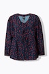 Bluse, Schleifen, A-Linie, V-Ausschnitt, Langarm