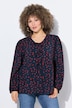 Bluse, Schleifen, A-Linie, V-Ausschnitt, Langarm