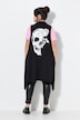 Open sweat vest with skull pattern in back