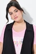 Open sweat vest with skull pattern in back