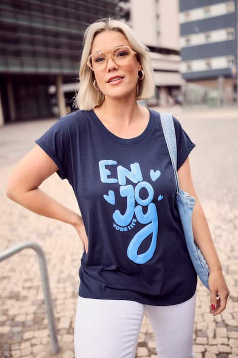 T-Shirt, Enjoy, Oversized, Rundhals, Halbarm