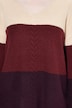 Pullover, Streifen, Zopfmuster, V-Ausschnitt, Langarm