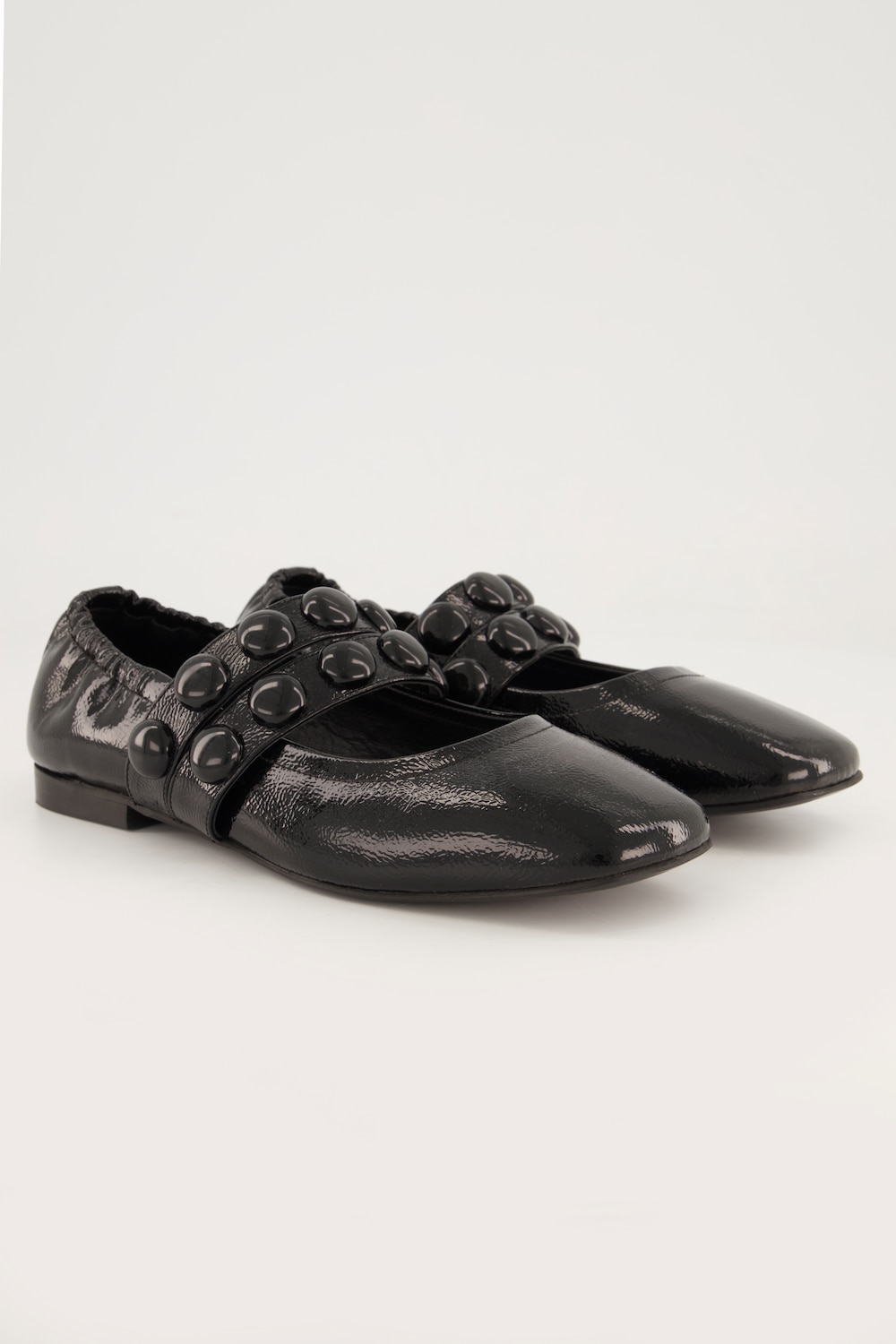 Leren ballerina's, sierkralen, nappaleer, wijdte H