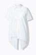 Bluse, A-form, blondeindsatse, asymmetrisk søm
