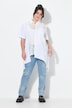 Bluse, A-form, blondeindsatse, asymmetrisk søm