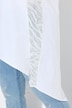 Bluse, A-form, blondeindsatse, asymmetrisk søm
