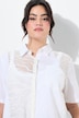 Bluse, A-form, blondeindsatse, asymmetrisk søm