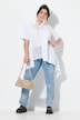 Bluse, A-form, blondeindsatse, asymmetrisk søm