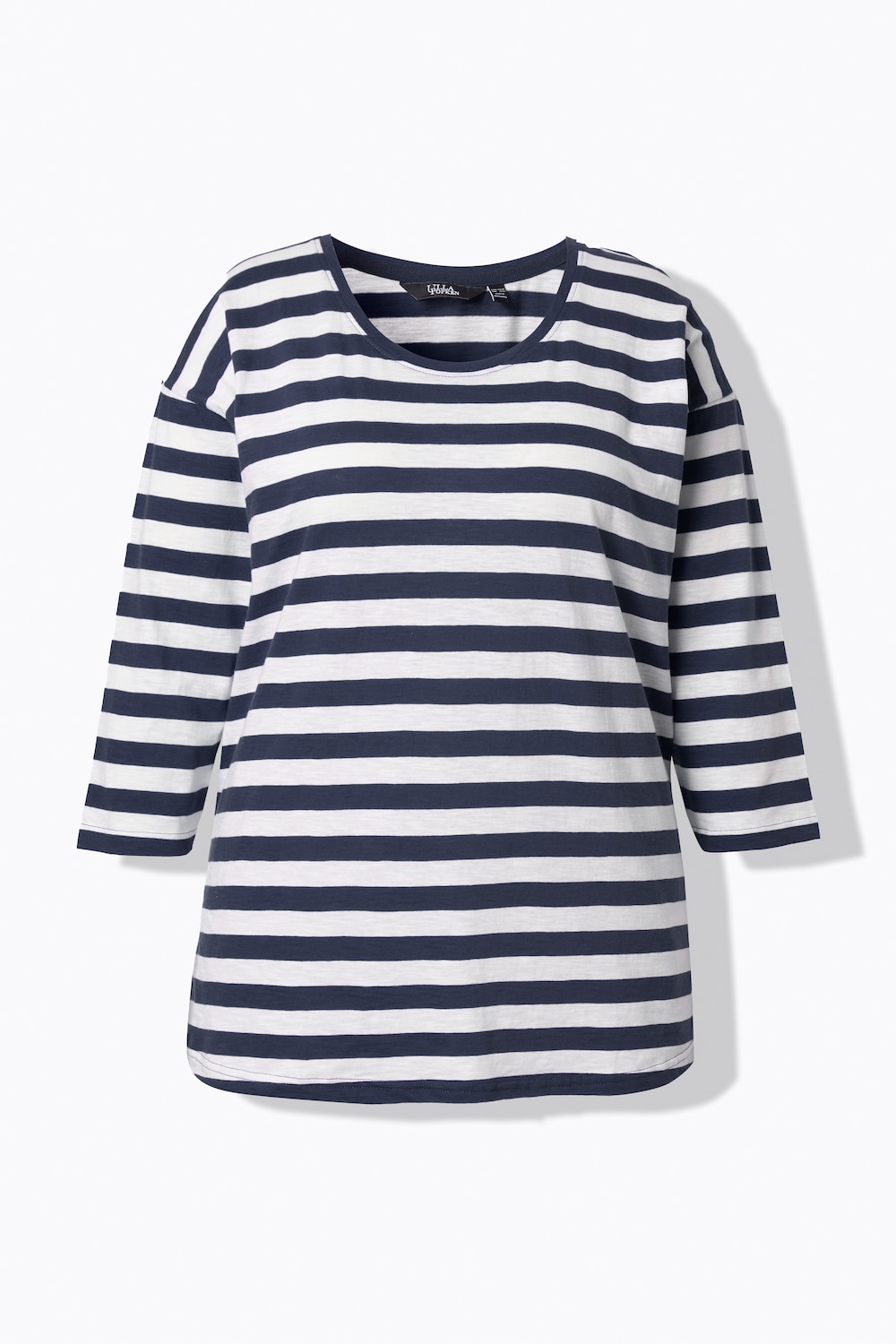 T-shirt, strepen, oversized, ronde hals, lange mouwen
