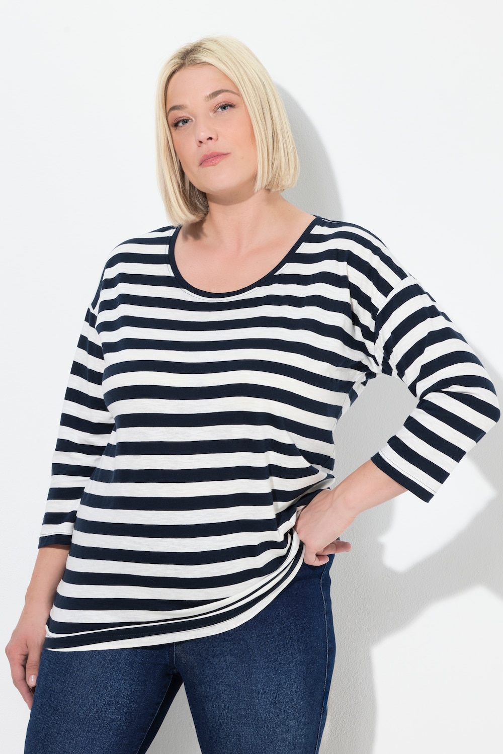 Thumbnail - Große Größen Shirt, Damen, blau, Größe: 50/52, Baumwolle, Ulla Popken