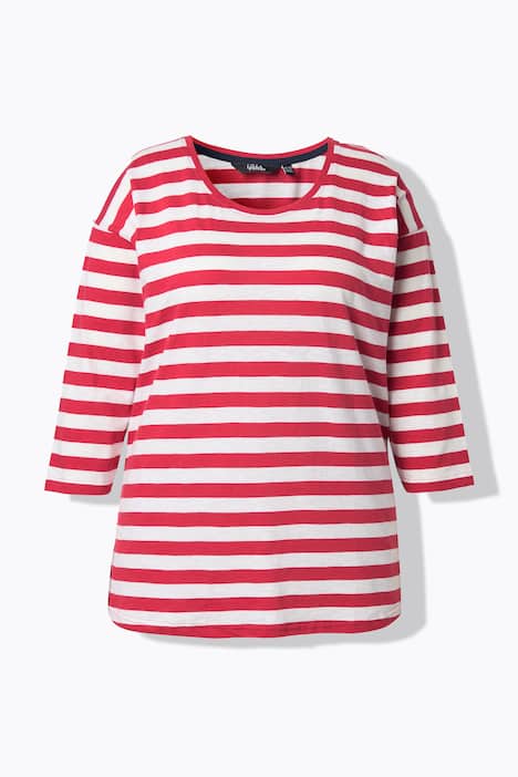 Shirt, Ringel, Oversized, Rundhals, Langarm