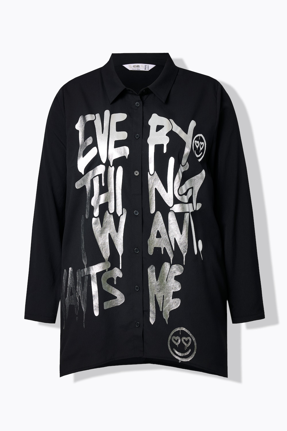 Stora storlekar Blus, Dam, svart, storlek: 44, Polyester, Angel of Style