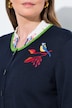 Vest, vogelborduursel, ronde hals, lange mouwen