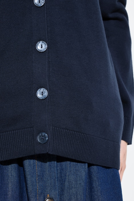 Vest, vogelborduursel, ronde hals, lange mouwen