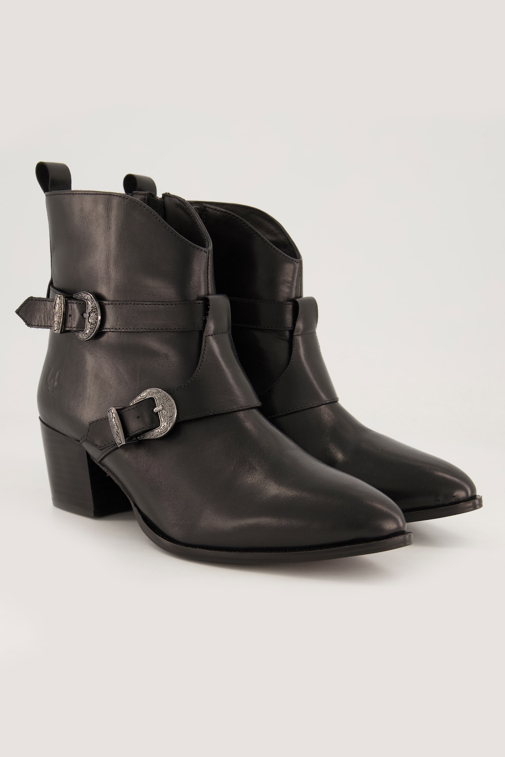 Leder-Stiefeletten, Schnallen, Wechselfußbett, Weite H