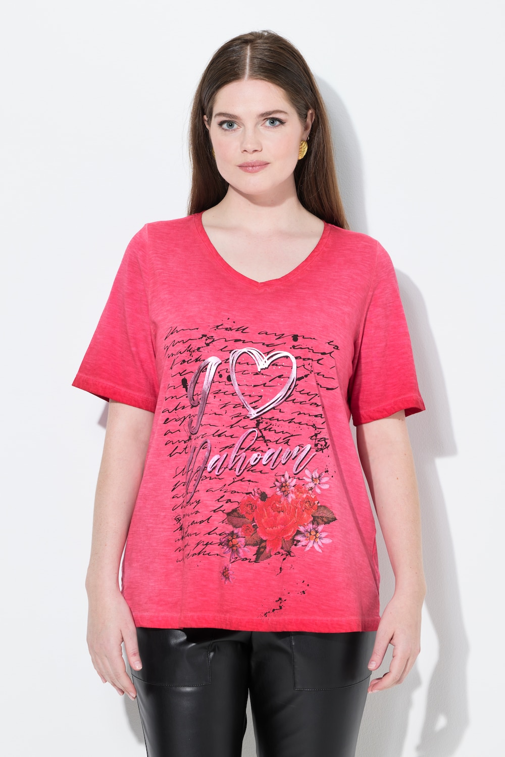 Große Größen T-Shirt, Damen, rot, Größe: 42/44, Baumwolle, Ulla Popken