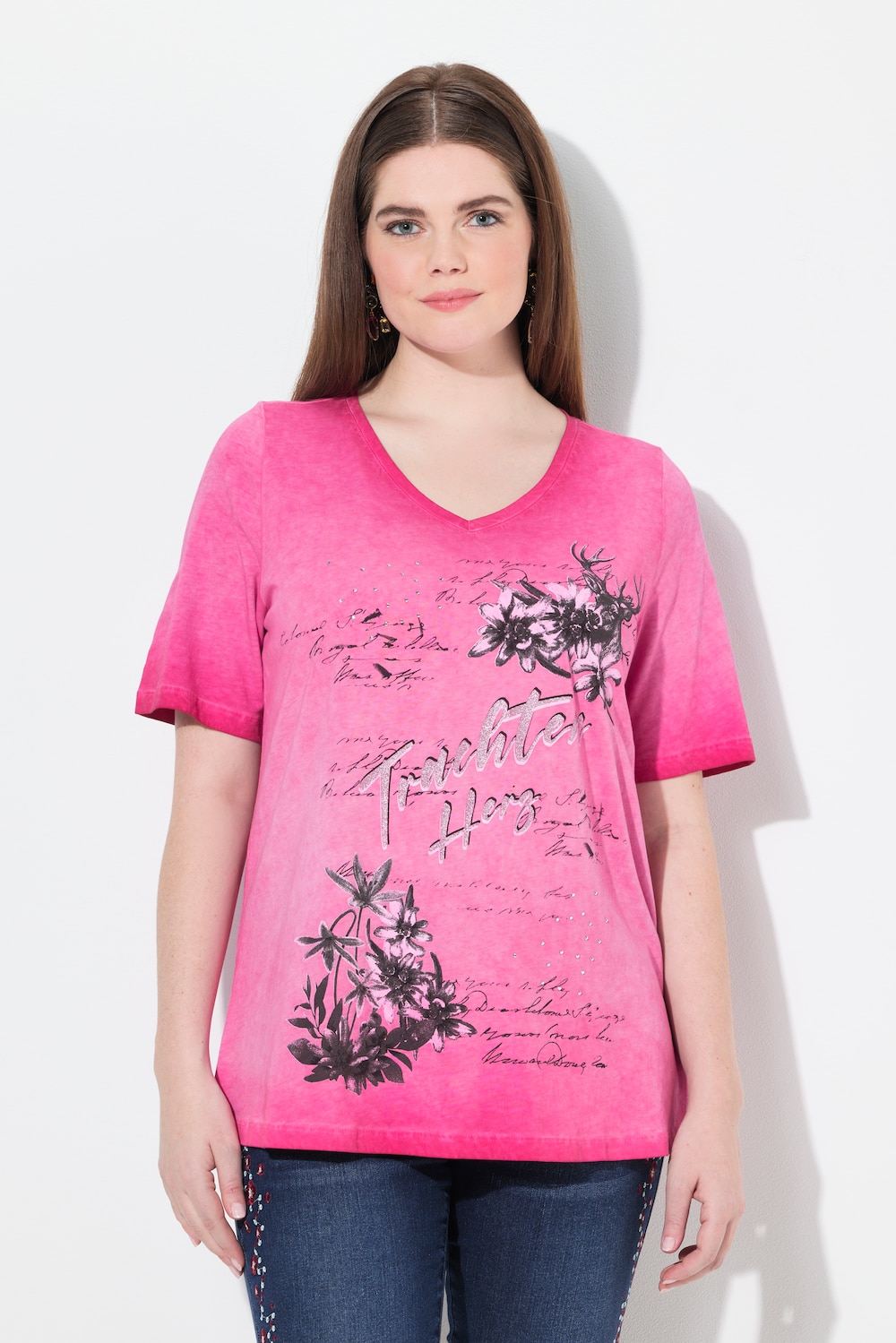 Große Größen T-Shirt, Damen, rosa, Größe: 58/60, Baumwolle, Ulla Popken