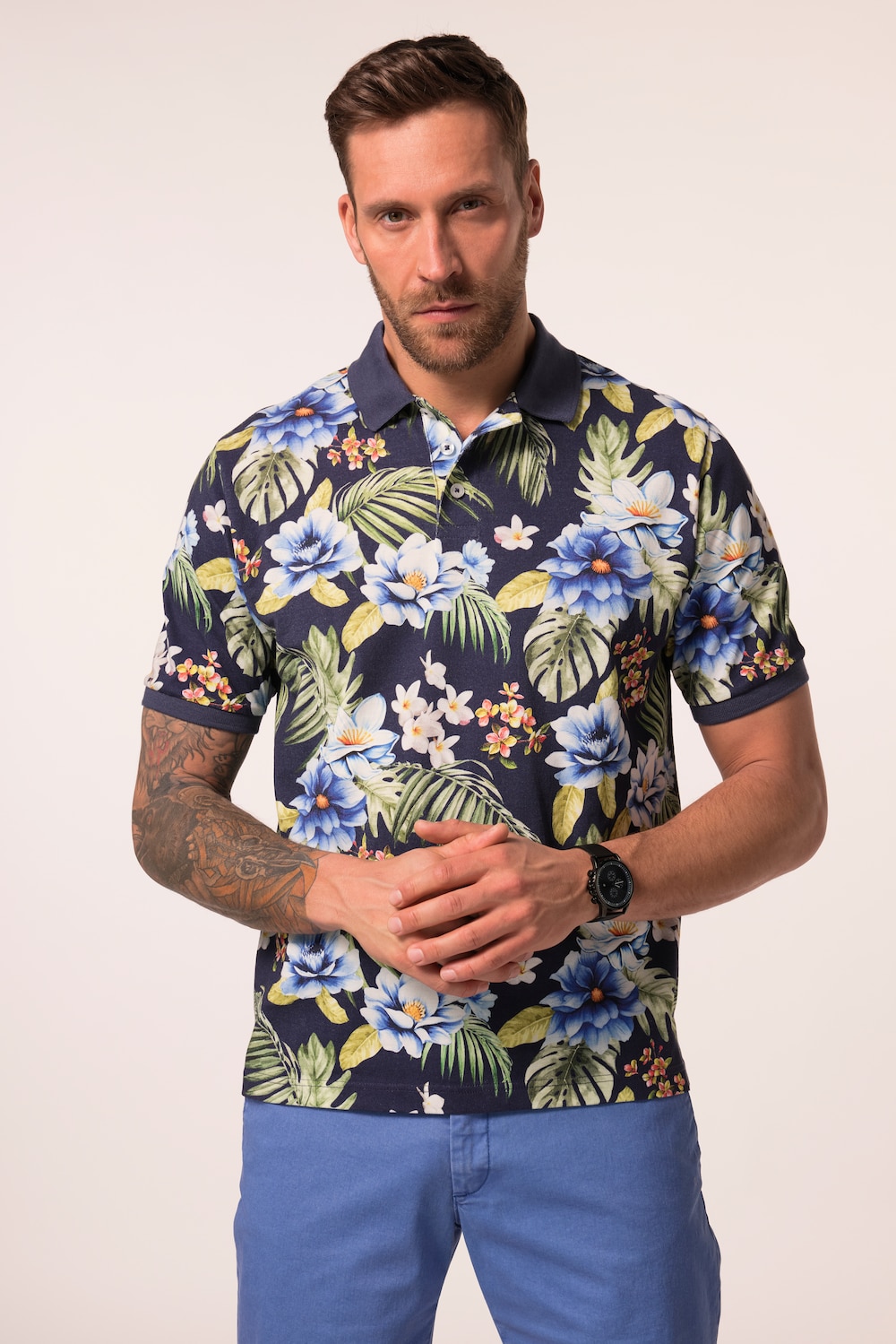JP1880 poloshirt, korte mouwen, piqué, all-overprint, tot 8XL