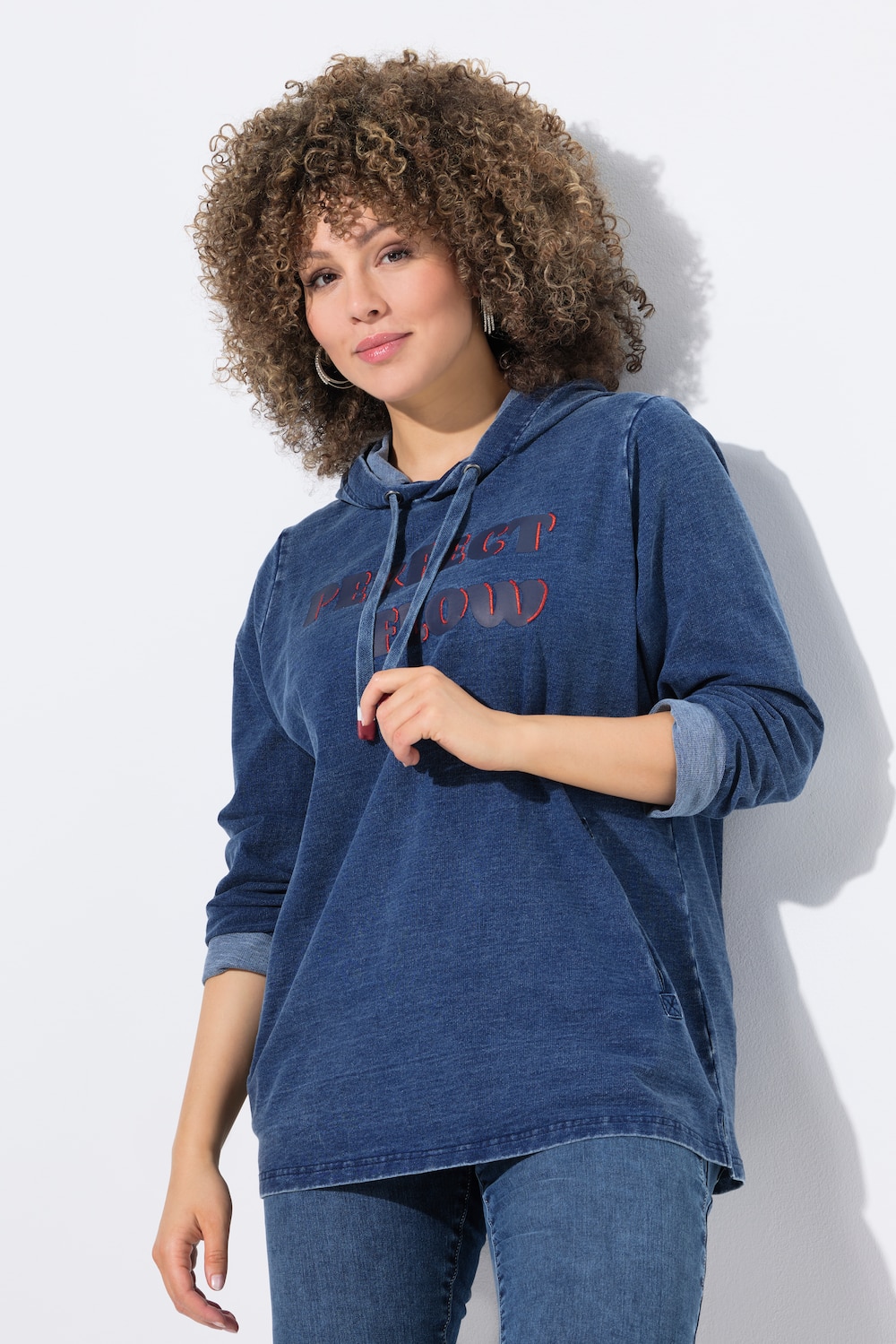 Hoodie, Stickerei, Kapuze, Taschen, Langarm