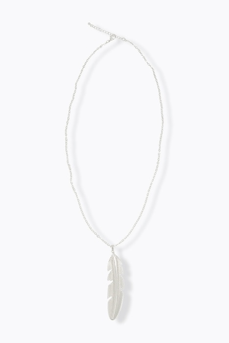 Collier, plume métallique fantaisie