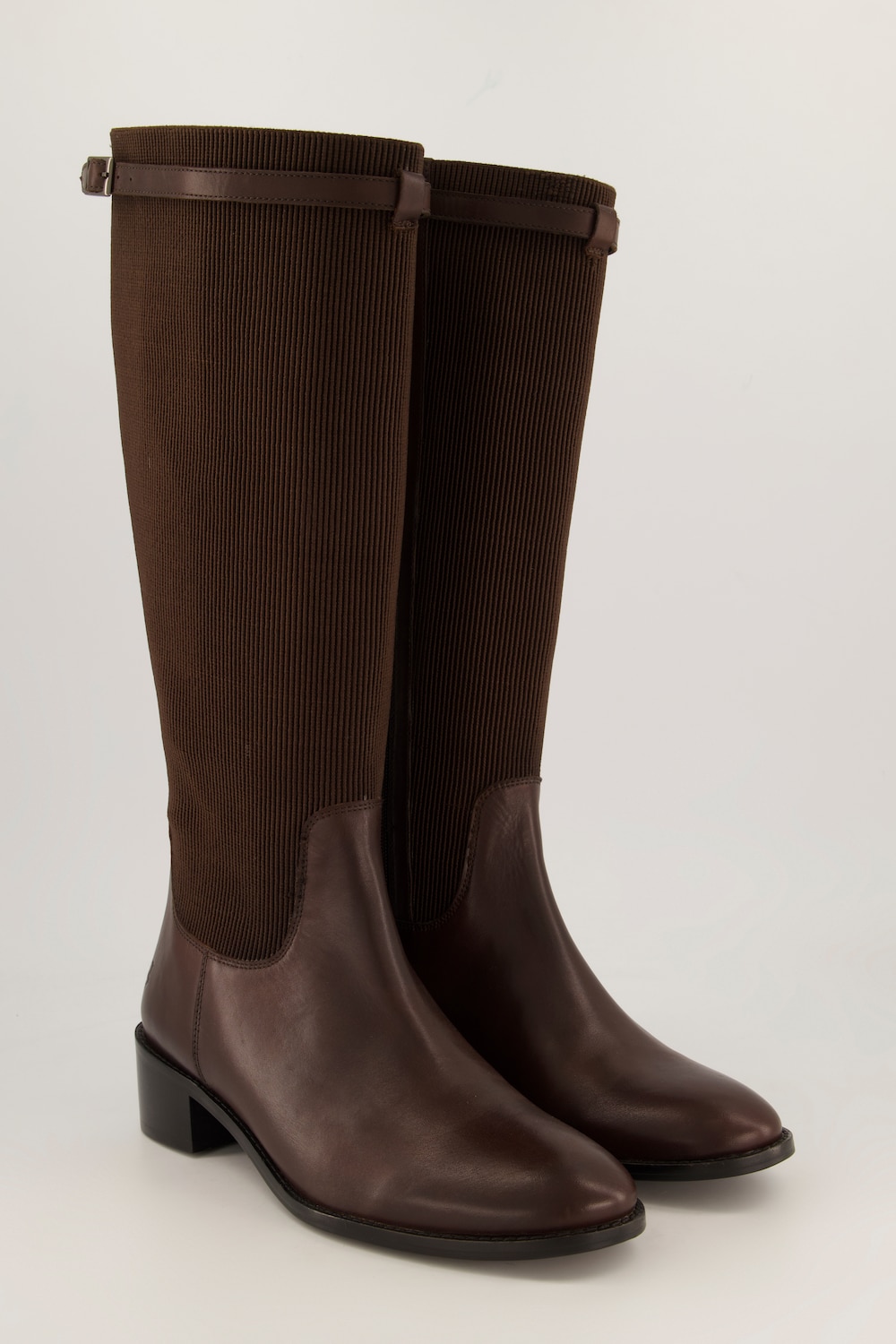 Lederstiefel, XL-Stretch-Schaft, Reißverschluss, Weite H