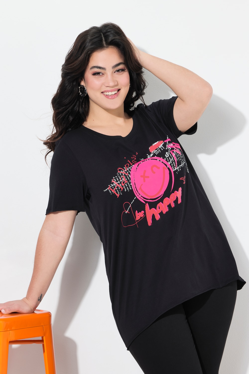 T-shirt, A-lijn, smiley