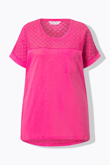 T-Shirt, A-Linie, Spitzeneinsatz