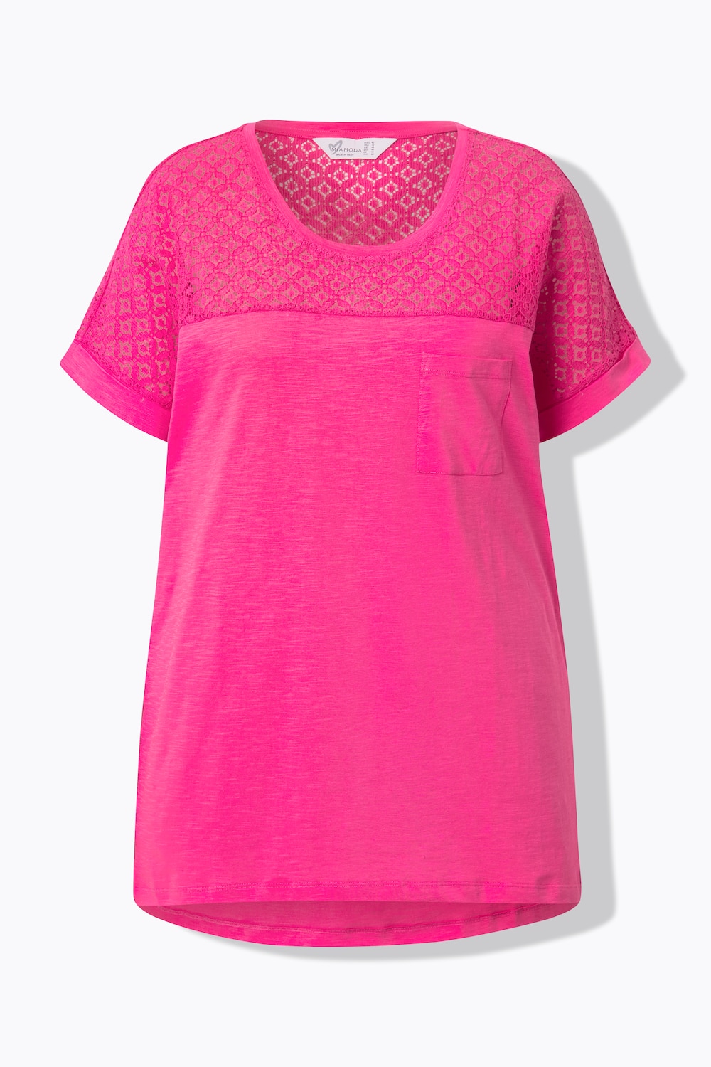 Stora storlekar T-shirt, Dam, rosa, storlek: 44, Bomull, Mia Moda