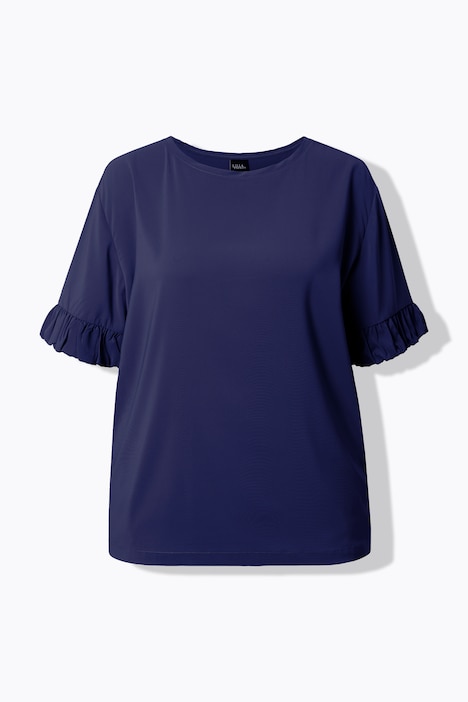 T-Shirt, Materialmix, Oversized, Rundhals, Halbarm