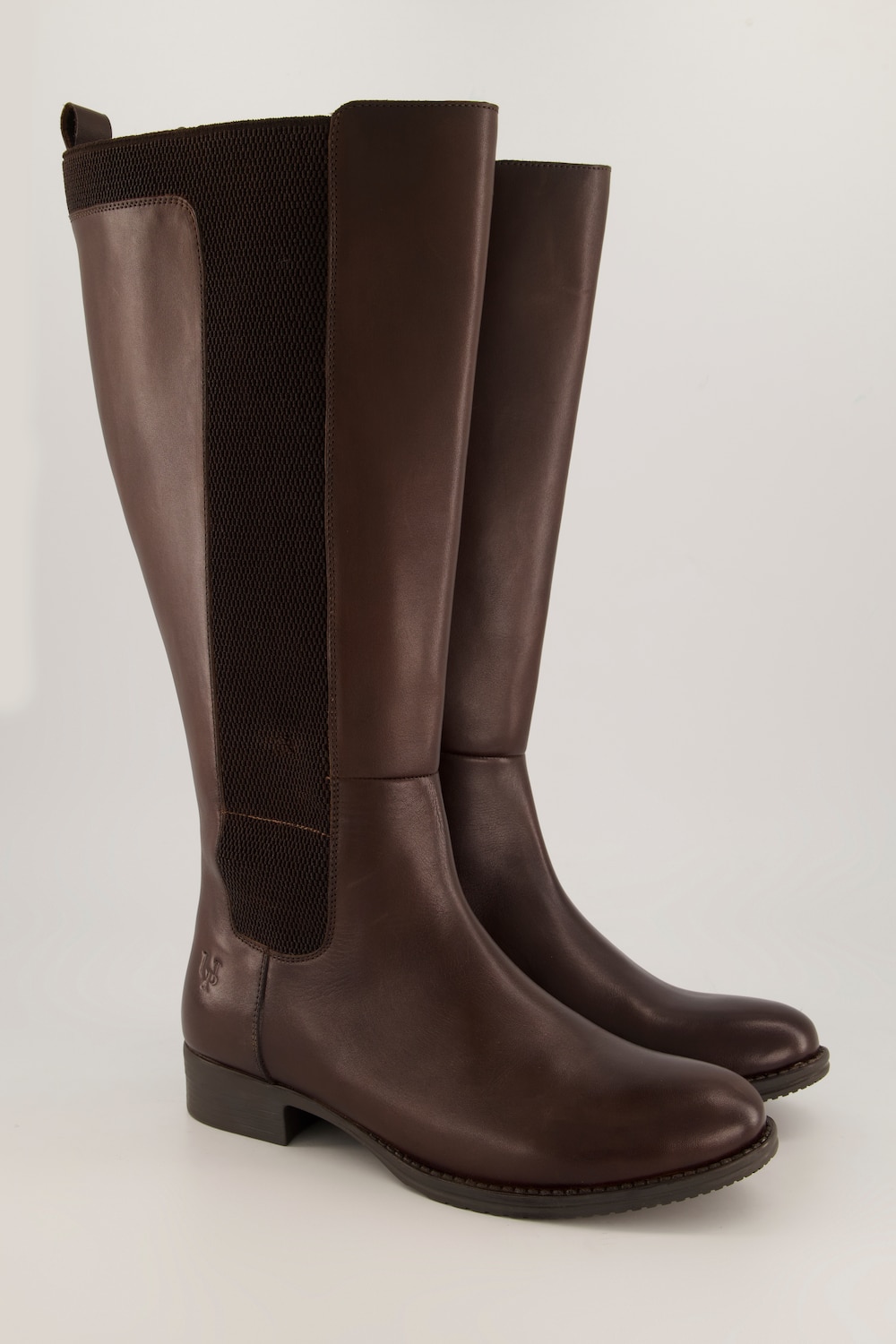 Lederstiefel, XL-Schaft, Stretcheinsatz, Weite H