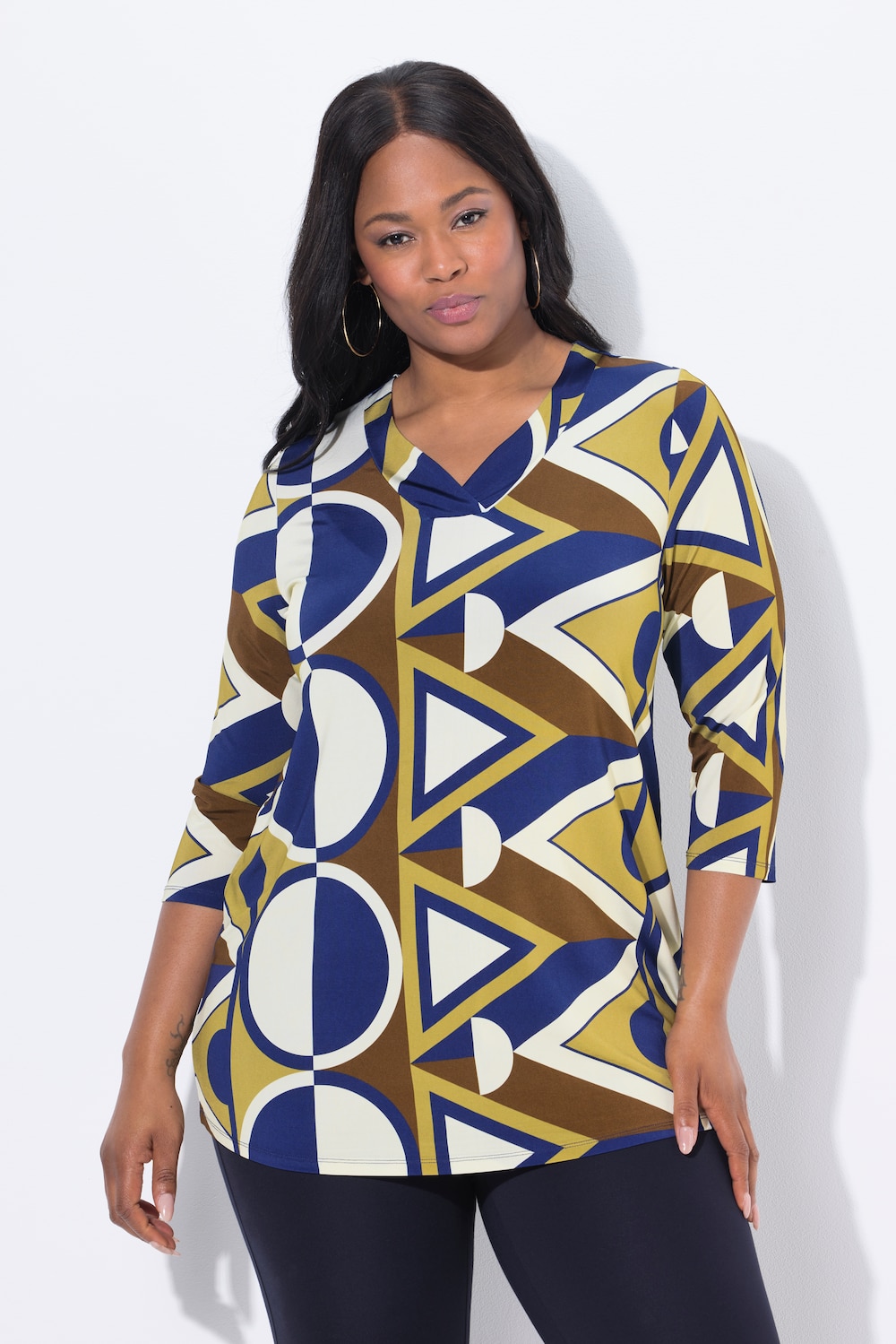 Große Größen Slinky-Shirt, Damen, blau, Größe: 42/44, Viskose, Ulla Popken