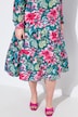 Midi dress, floral pattern, double hem flounce
