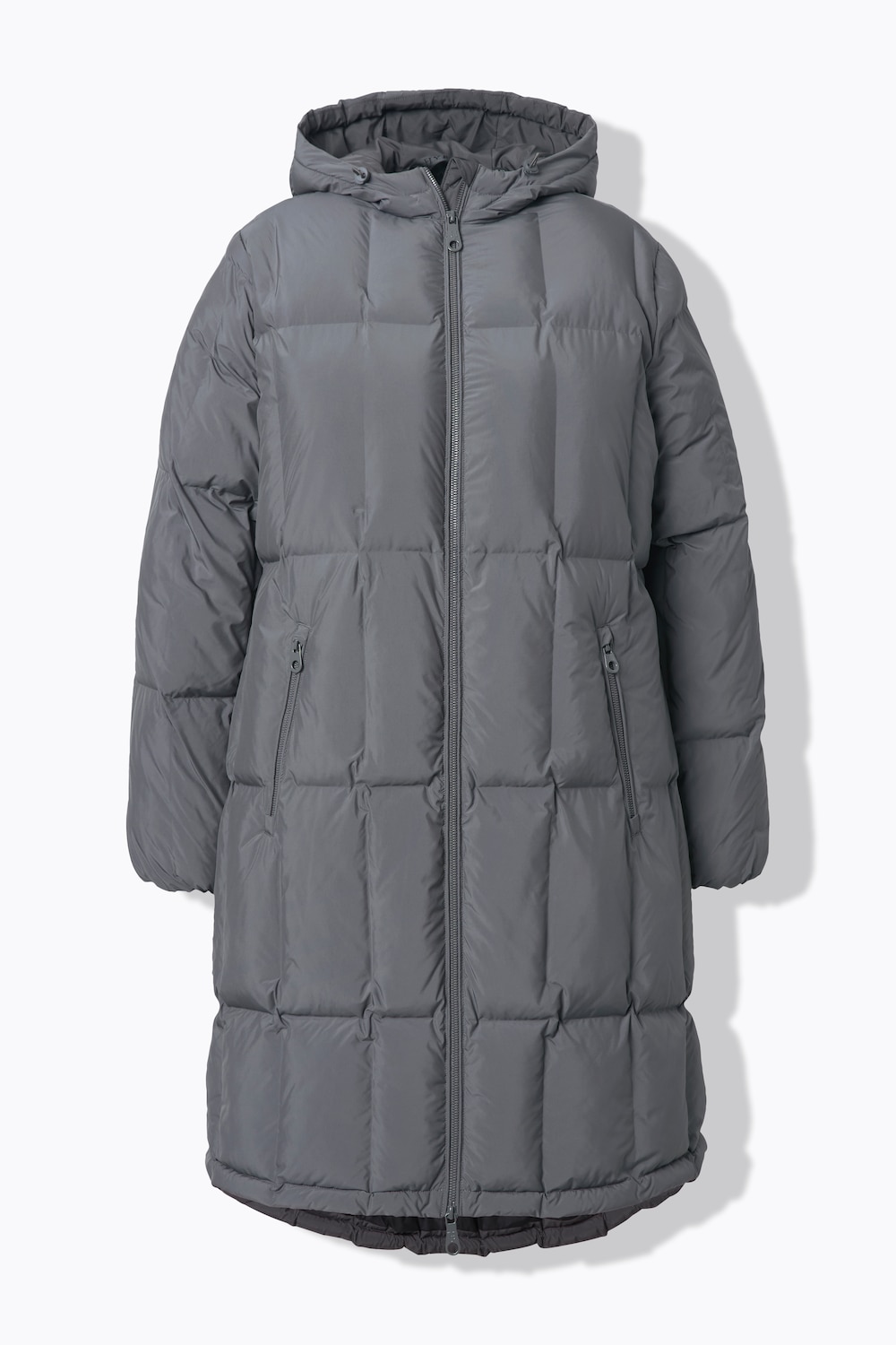 Stora storlekar HYPRAR Quiltad kappa, Dam, grå, storlek: 46/48, Polyester, Ulla Popken