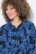 Geplooide blouse, opschrift, A-lijn, overhemdkraag, lange mouwen