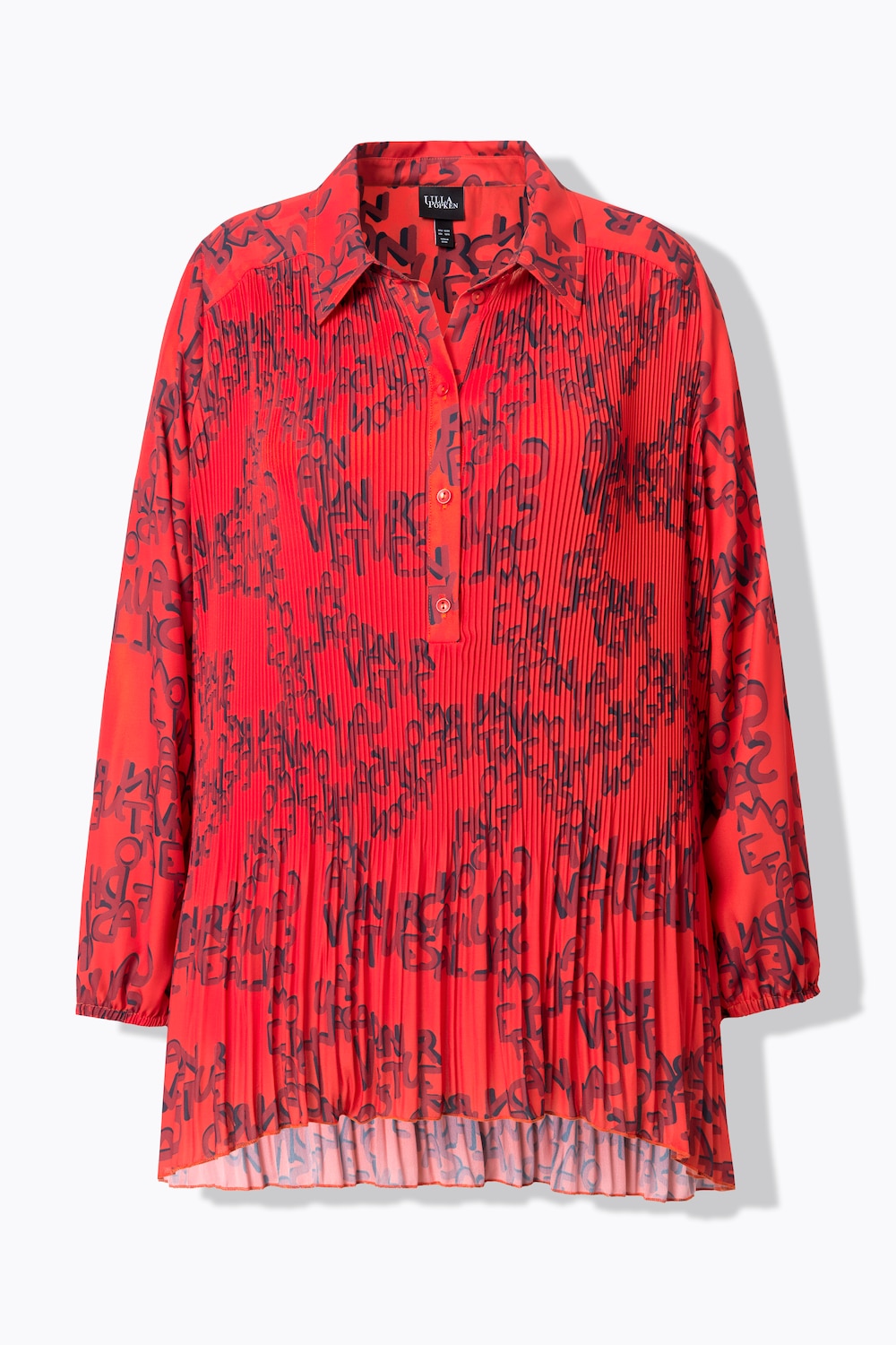 Stora storlekar Plisserad blus, Dam, orange, storlek: 54/56, Polyester, Ulla Popken