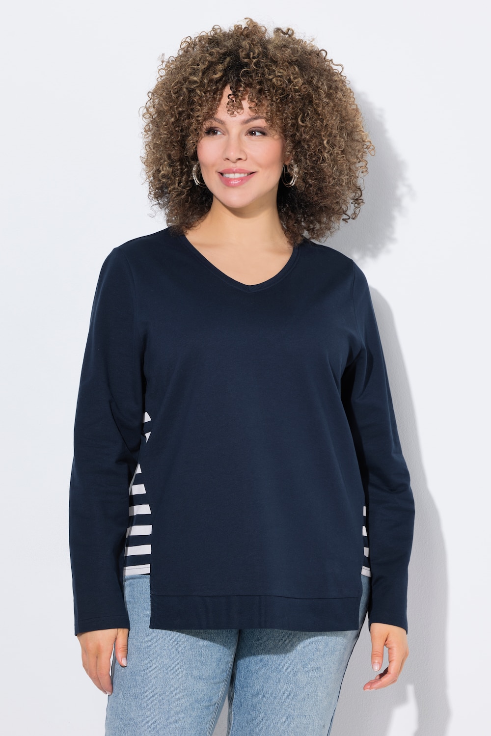 Große Größen Sweatshirt, Damen, blau, Größe: 54/56, Baumwolle, Ulla Popken
