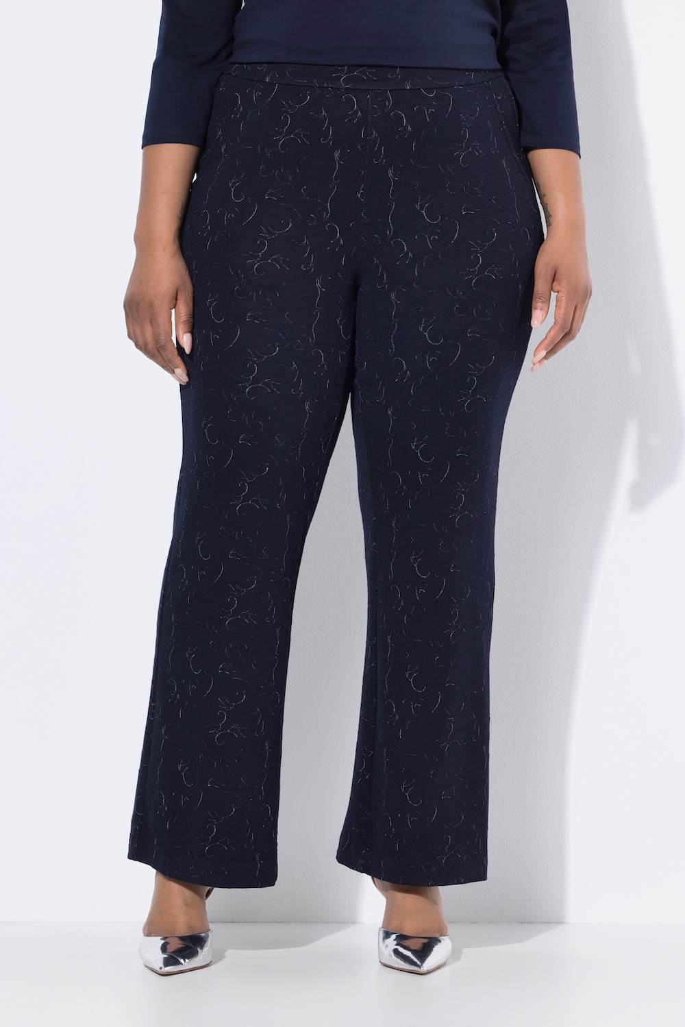 Große Größen Jerseyhose, Damen, blau, Größe: 50/52, Polyester/Viskose, Ulla Popken