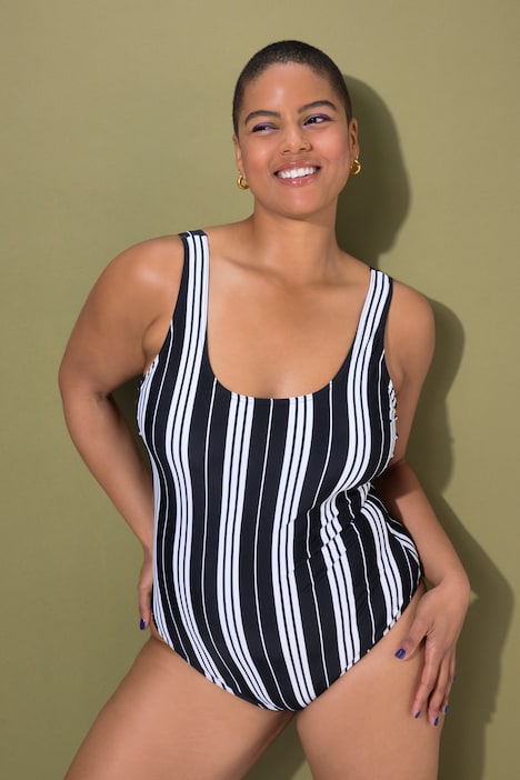 Striped One Piece Swimsuit